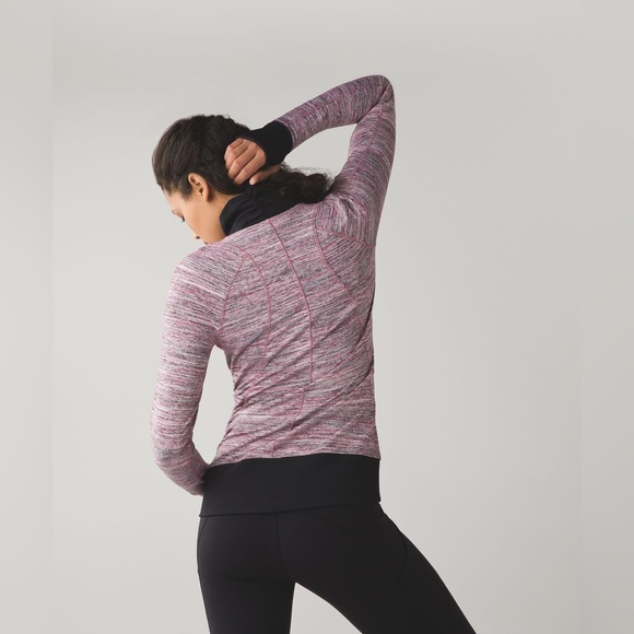 Lululemon Runderful 1/2 Zip sz 8 Space Dye Camo Berry Rumble Multi / Black - Picture 5 of 16